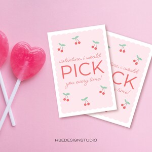 cereza San Valentín imprimible / descarga instantánea / imprimibles / dulce cereza San Valentín / recogerte San Valentín / fruta San Valentín