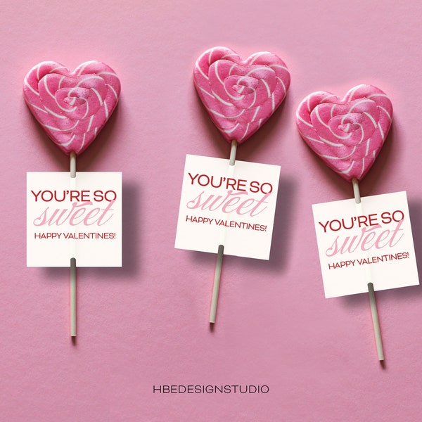 so sweet valentine printable | instant download | valentine printables | diy valentine | lollipop valentine | sucker valentine