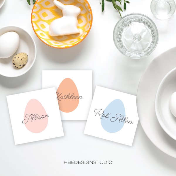 easter eggs placecard printable | instant download | easter printables | diy placecard | easter brunch printable