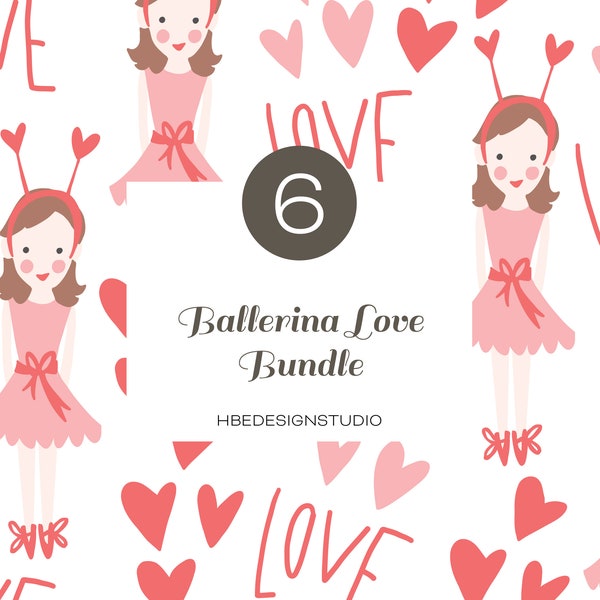 clipart amour de ballerine | art numérique | téléchargement immédiat | clipart Saint-Valentin | clipart Saint-Valentin bricolage | Clipart ballerine