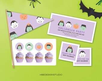 Printable Halloween Peeps Party: Flags, Invites, Toppers (PDF)