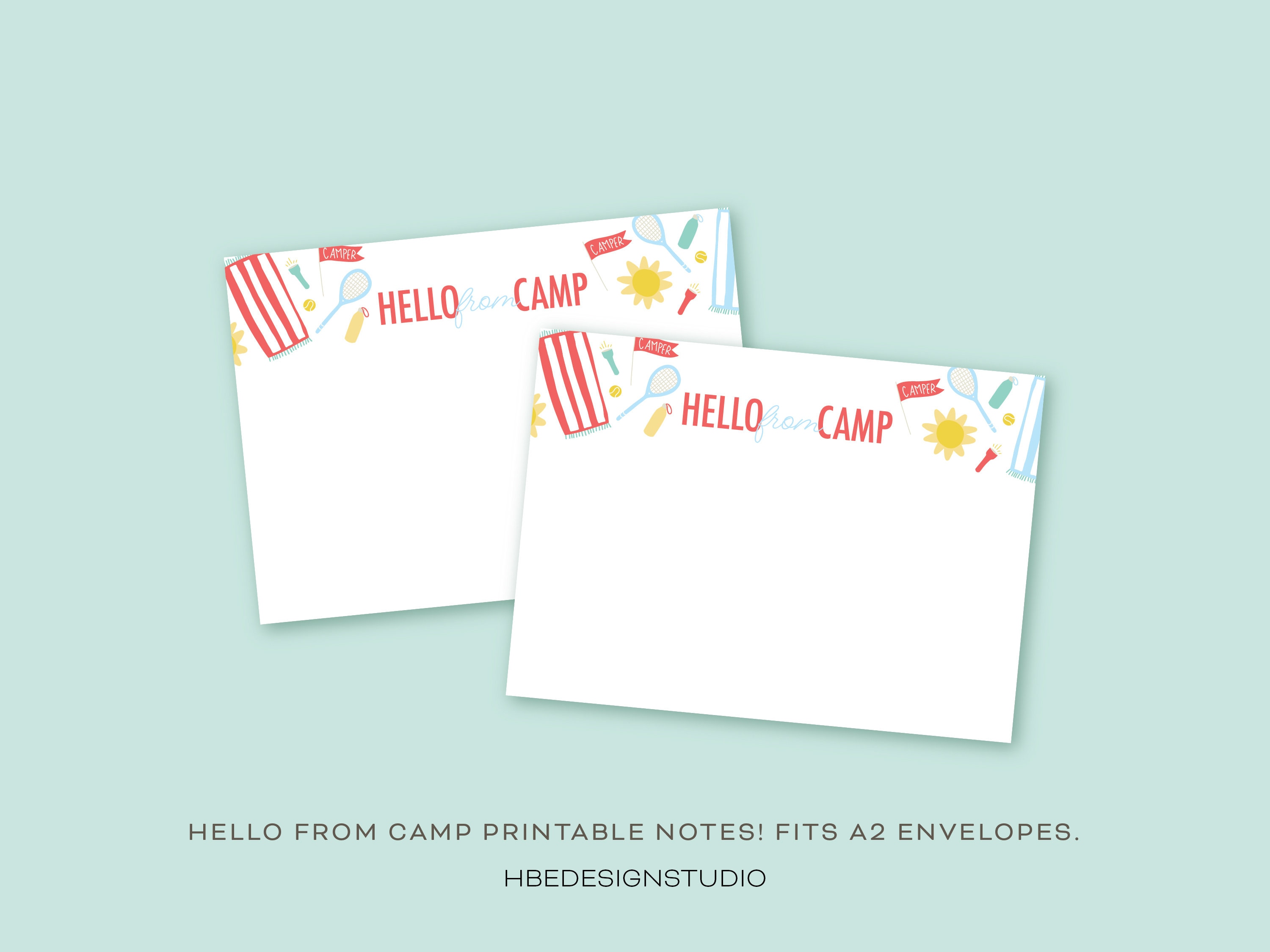 Summer Camp Notecard Printables | Instant Download | Notecard ...