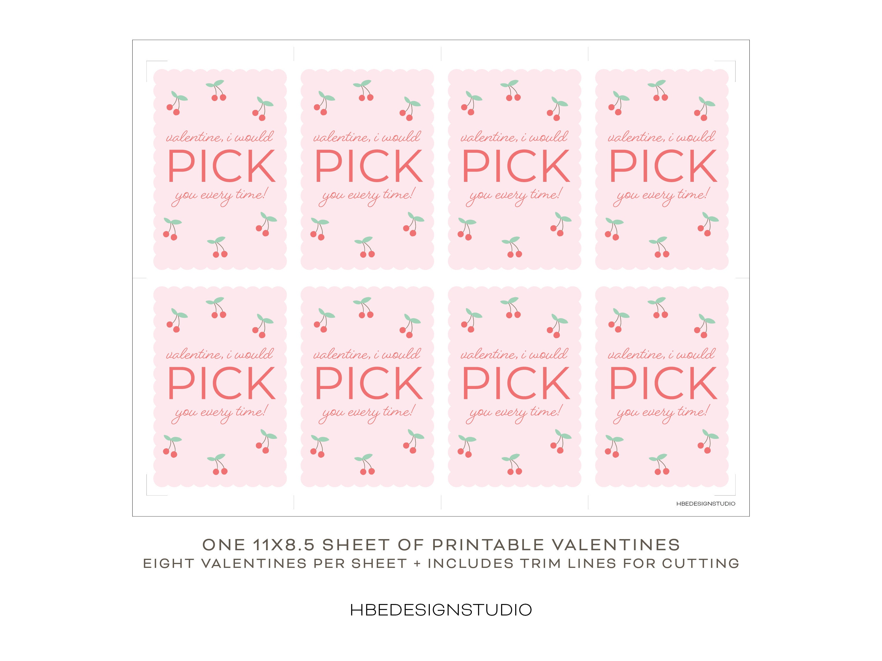 Cherry Valentine Printable | Instant Download | Printables | Sweet ...