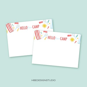 imprimibles de tarjetas de notas del campamento de verano / descarga instantánea / imprimibles de tarjetas de notas / tarjetas de notas diy / notas del campamento de verano / campamento de verano estacionario