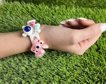 Croc Charm Bracelet Silicone Kids Charms Wristbands Croc Shoe Charm Bracelet Rubber for Croc Charms Croc Bracelet for Kids Gift Croc Charm