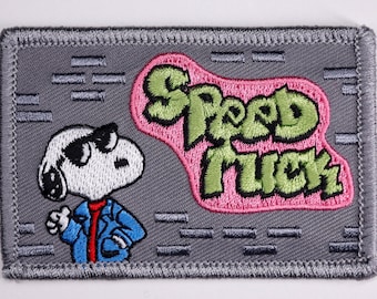 Parche de moral de Snoopy Speed Ruck - Joe Cool Fresh Prince Ruck - Bordado con velcro de 2x3