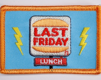 Parche de moral bordado "Almuerzo del viernes pasado" - Burger King Ruck, velcro de 2 x 3 pulgadas