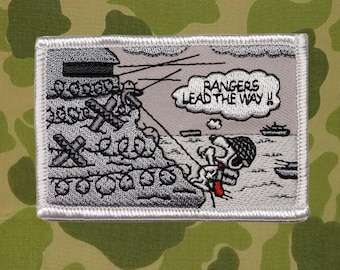 Snoopy D-Day Army Ranger - WWII Pointe du Hoc Ruck Morale Patch - Embroidered 2x3