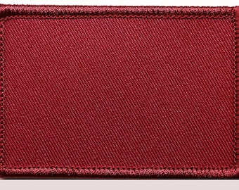 Parche de moral granate en blanco: indicativo DIY, con velcro bordado (2x3)