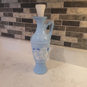 Vintage Jim Beam Decanter Grecian D334 Greek Philosophy Collectable Bottle Blue