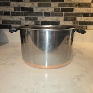 Revere Ware buljonggryta 6 liter/Revere Ware buljonggryta/rostfritt stål/kopparbotten 1801 buljonggryta/80-tals Revere Ware buljonggryta