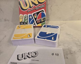 Juego de cartas UNO / UNO Mattel / Noche de juegos en familia / Juego de cartas UNO / Un juego de cartas familiar / Juego de cartas Uno 2023 / Accesible para daltónicos / Comodín personalizable