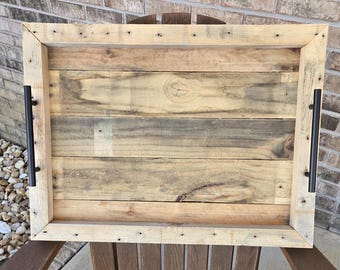 Handmade Rustic Reclaimed Wood Serving Tray . Great gift for all occasions/charcuterie board