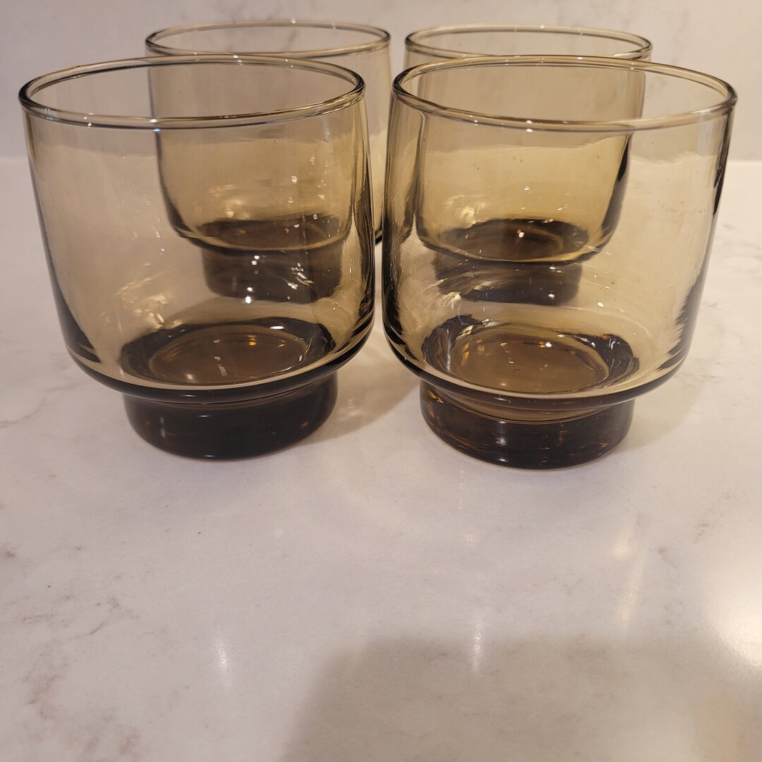Vintage Libby Glasses, Set of 4/vintage/1970s/round Short Pedestal Base ...