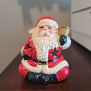 Vintage Christmas Santa candle holder