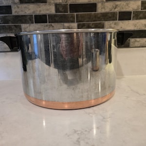 Revere Ware Suppentopf 8 Quart/Revere Ware Suppentopf/Edelstahl/ Kupferboden 1801 Suppentopf/80er Jahre Revere Ware Suppentopf