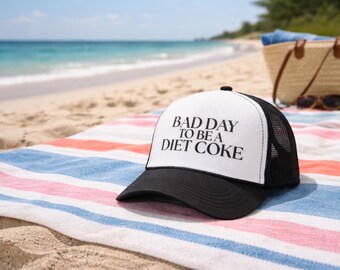 Foam Trucker Hat Bad Day to Be a Diet Coke Embroidered Mesh Cap