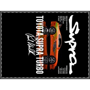 Toyota Supra Turbo Velveteen Plush Blanket - Cozy Car Lover Gift