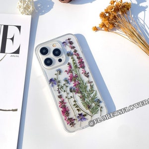 Pressed Real Flower Phone Case,Free Lens Protector for iPhone 16e 16 15 14 13 Pro Max,Samsung A56 A36 S24 S25 Edge,Google Pixel 8 9 9A Case
