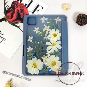 Gepresste Blume Tablet Hülle mit Stift Schlitz für OnePlus Pad 2, Redmi Pad Pro 5G POCO Pad SE 8.7 4G Pad SE Hülle