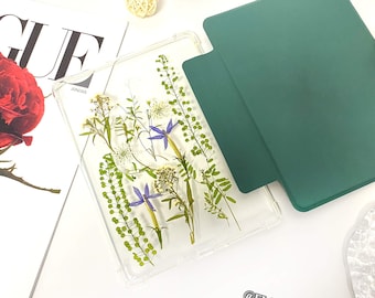 Echt geperste bloem Kindle-hoesje voor nieuwe Kindle 2024 Paperwhite 12e generatie, Paperwhite 11e generatie, Kindle Oasis-hoes, Kindle Colorsoft