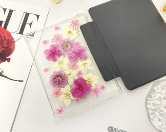 Rosa blumen schwarz kindle Hülle mit Handschlaufe für Paperwhite 12th gen 7 inch