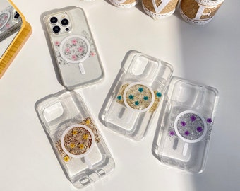 Pressed Real Flower Phone Case,Magnetic Magsafe Design for iPhone Air 17e 16 Pro Max,Samsung S26 Ultra S25 Z Flip8,Google pixel 11 10 Pro XL
