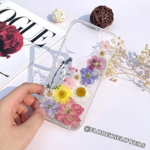 Pressed dried polychromatic Hydrangea flower phone case for iPhone 17 16e 16 15 14 13 pro max,Google Pixel 8A 9A 10 Pro,Samsung S25 S24 Edge