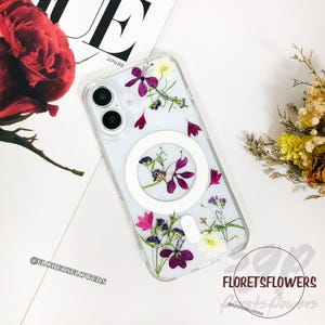 Pressed Flower Phone Case for iPhone 17 16e 16 15 14 13 12 Pro Max,Samsung S25 Edge S24 Ultra A55 A36 A26 A16 A06 5G,Google Pixel 7 8 9 10