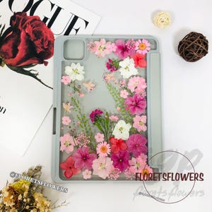 Funda para tableta con diseño de flores prensadas y ranura para bolígrafo para Xiaomi Pad 7, 6, 6s Pro 12.4, Redmi Pad Pro 5G, POCO Pad SE 8.7, Pad SE 11 y OnePlus Pad 2.