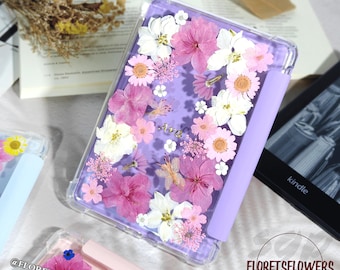 Handgemachte bernstein farbene Blumen Kobo Tolino Hülle für Kobo Clara Libra 2024, Tolino Shine 3/4/5th gen 6 '',