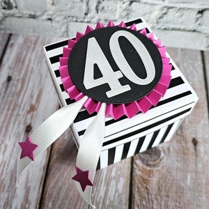 Explosionsbox zum Geburtstag - personalisiert mit Namen und Alter -  Überraschungsbox zum Geburtstag - Geschenkbox - Karte Geburtstag