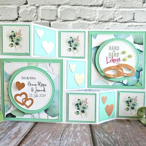 Glückwunschkarte zur Hochzeit personalisierbar mit Namen und Datum der Hochzeit, optional mit Umschlag , Geschenkidee Gutschein zur Hochzeit