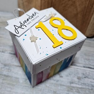 Personalisierte Explosionsbox zum 18. Geburtstag - personalisierte Überraschungsbox zum Geburtstag -personalisierte Geschenkbox   Geburtstag