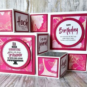 Pop up Karte Geburtstag , Geburtstagskarte, Treppenkarte , große Geburtstagskarte mit Umschlag