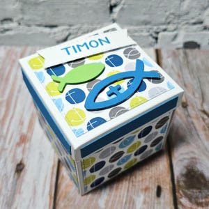 Personalisierte Explosionsbox zur Kommunion Konfirmation Jugendweihe Firmung - Überraschungsbox Kommunion Konfirmation Jugendweihe Firmung