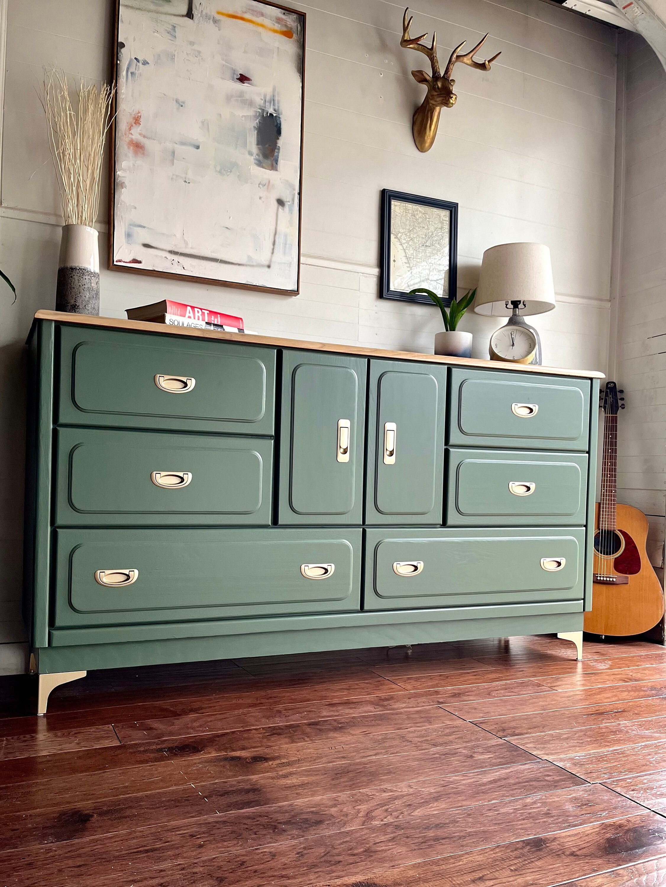 green refurbished dresser Wilkins Laurel Dresser main image 1