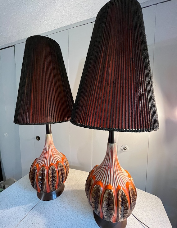 Maurice Chalvignac Floor Lamps - 4' Tall With Shades - Pair - Etsy