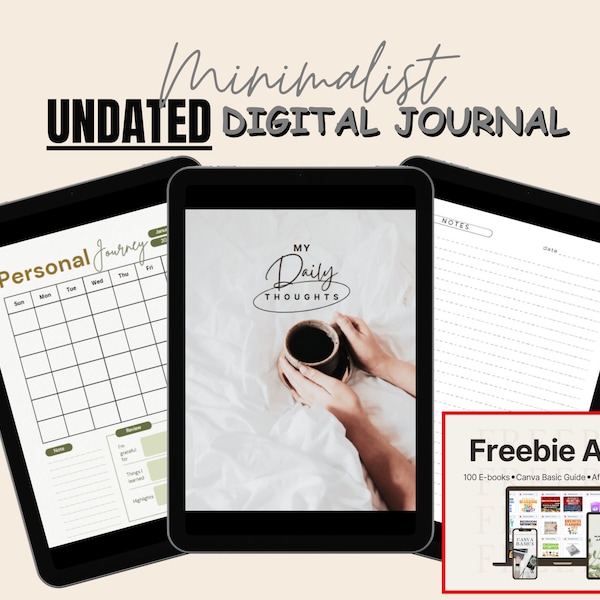 Digital Devotional Prayer Journal Bundle | Minimalist Gift idea | Undated Journal