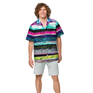 Stratified Button Up Shirt | Hawaiian Shirt | Colorful Button Up Shirt