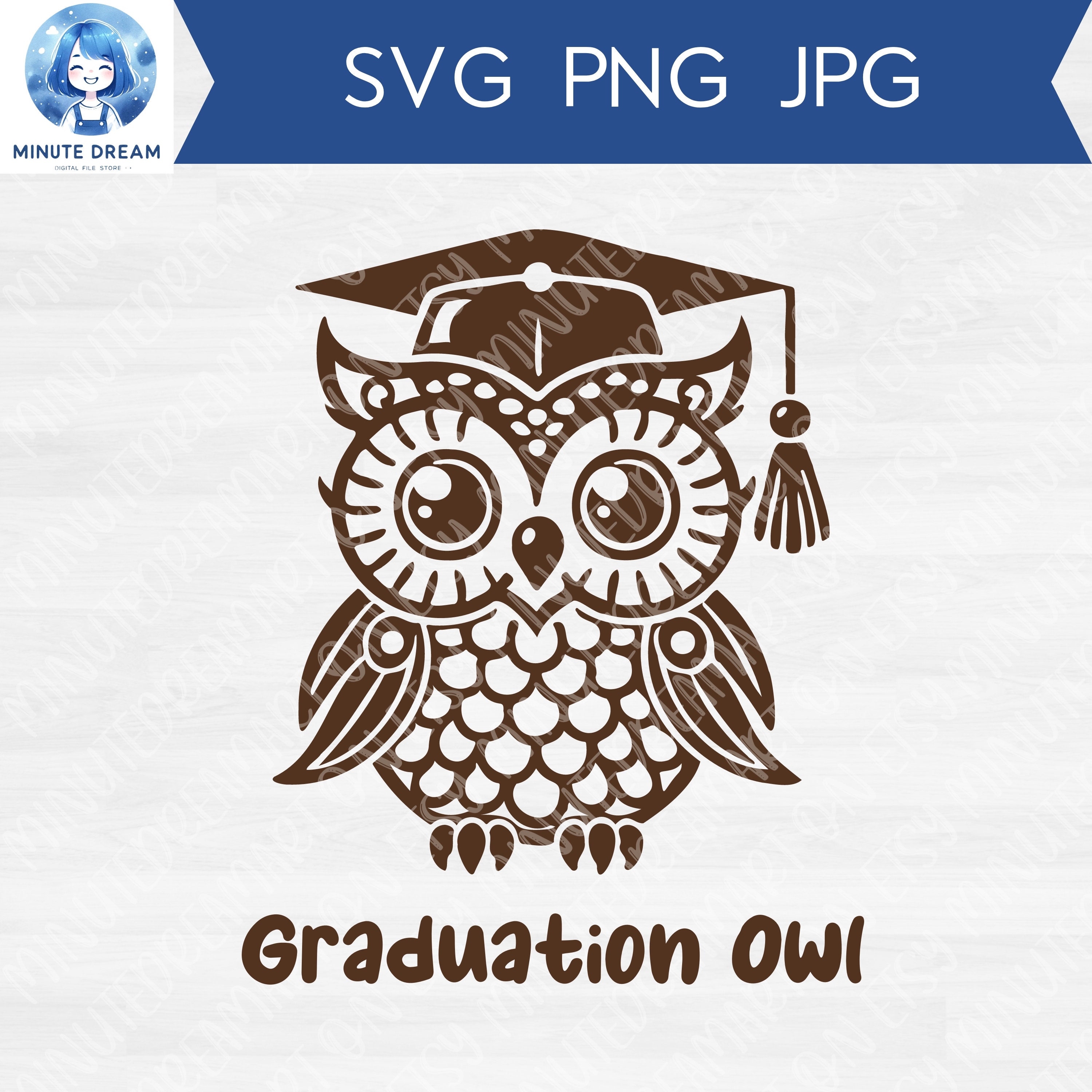 Cute Graduation Owl SVG, Owls, school clipart, PNG, JPG, cut file for Cricut, Nursery Decor, Cartoon