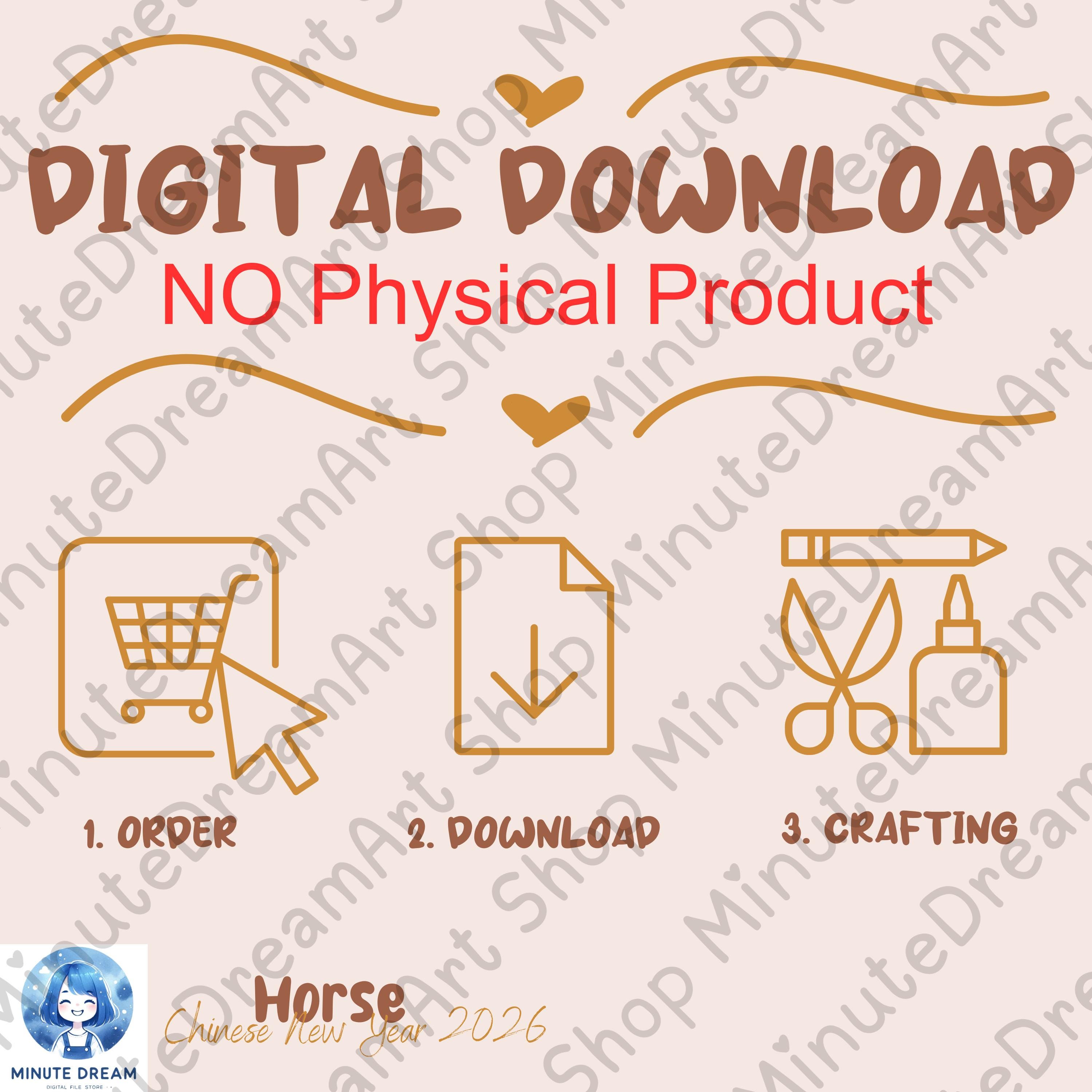 Cute Year of the Horse 2026 Clipart Bundle, Chinese New Year PNG, Lunar ...