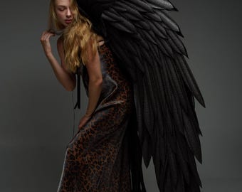 Large Black Angel Wings Costume – Gothic Cosplay Photo Props