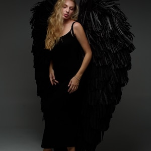 Black angel wings, Adult angel costume, Large wings, Angel wings photoshoot, Cosplay wings, , Photo prop wings, Black angel