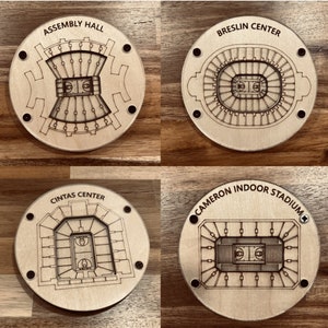 College Basketball Stadion Untersetzer - 3D Holz Untersetzer, Basketball Geschenk, Sportgeschenk, Hausbar