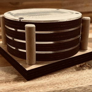 Stadion Untersetzer (2er Set), New Stadion Anfrage - 3D Holz Untersetzer, Baseball, Basketball, Football, Fußball, Hockey, Sport Geschenk, Hausbar