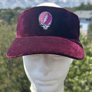 Grateful Dead "Mini Stealie" Velour Visor - Red Wine