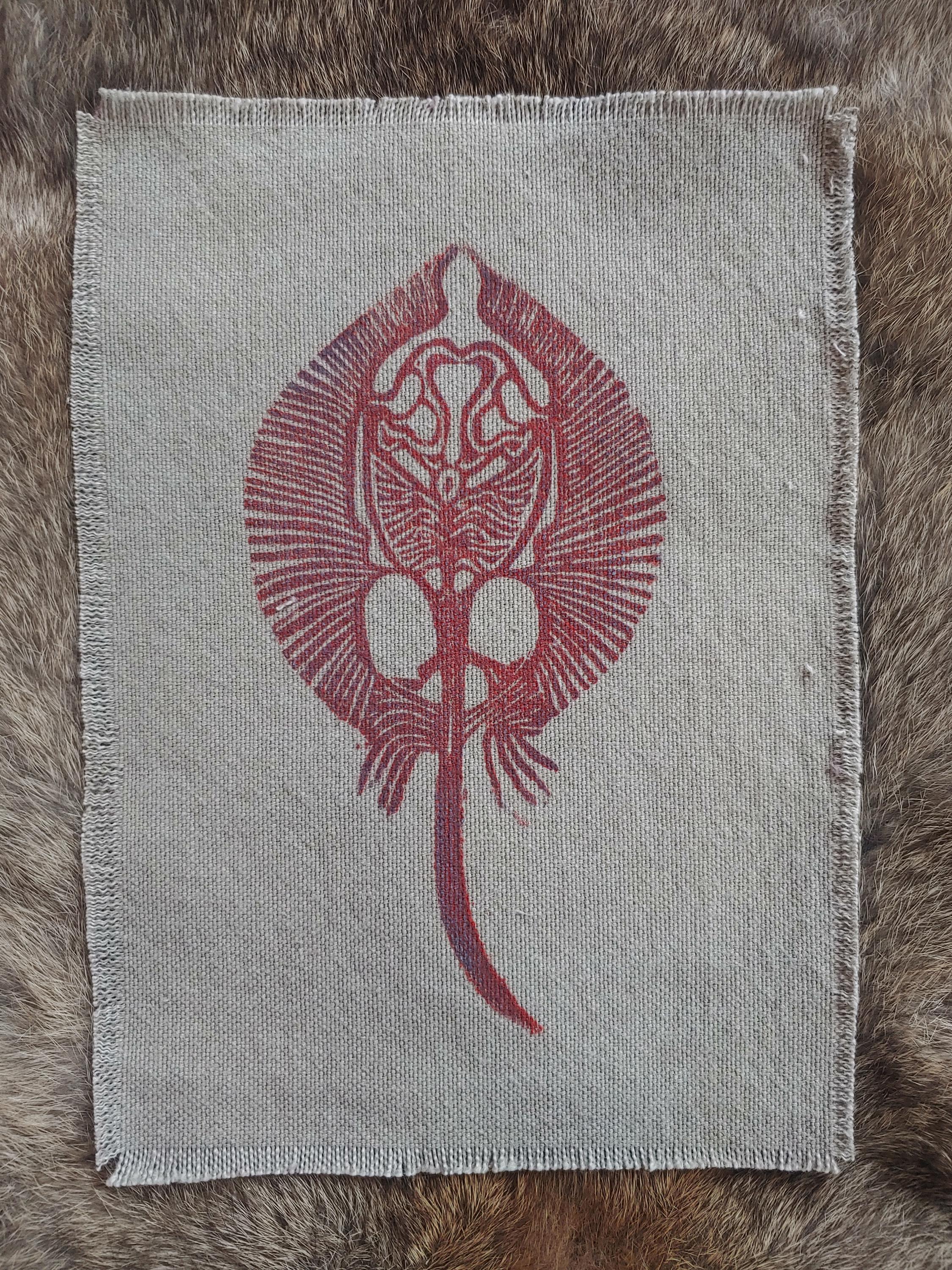 Stingray Skeleton Linocut Patch - Etsy