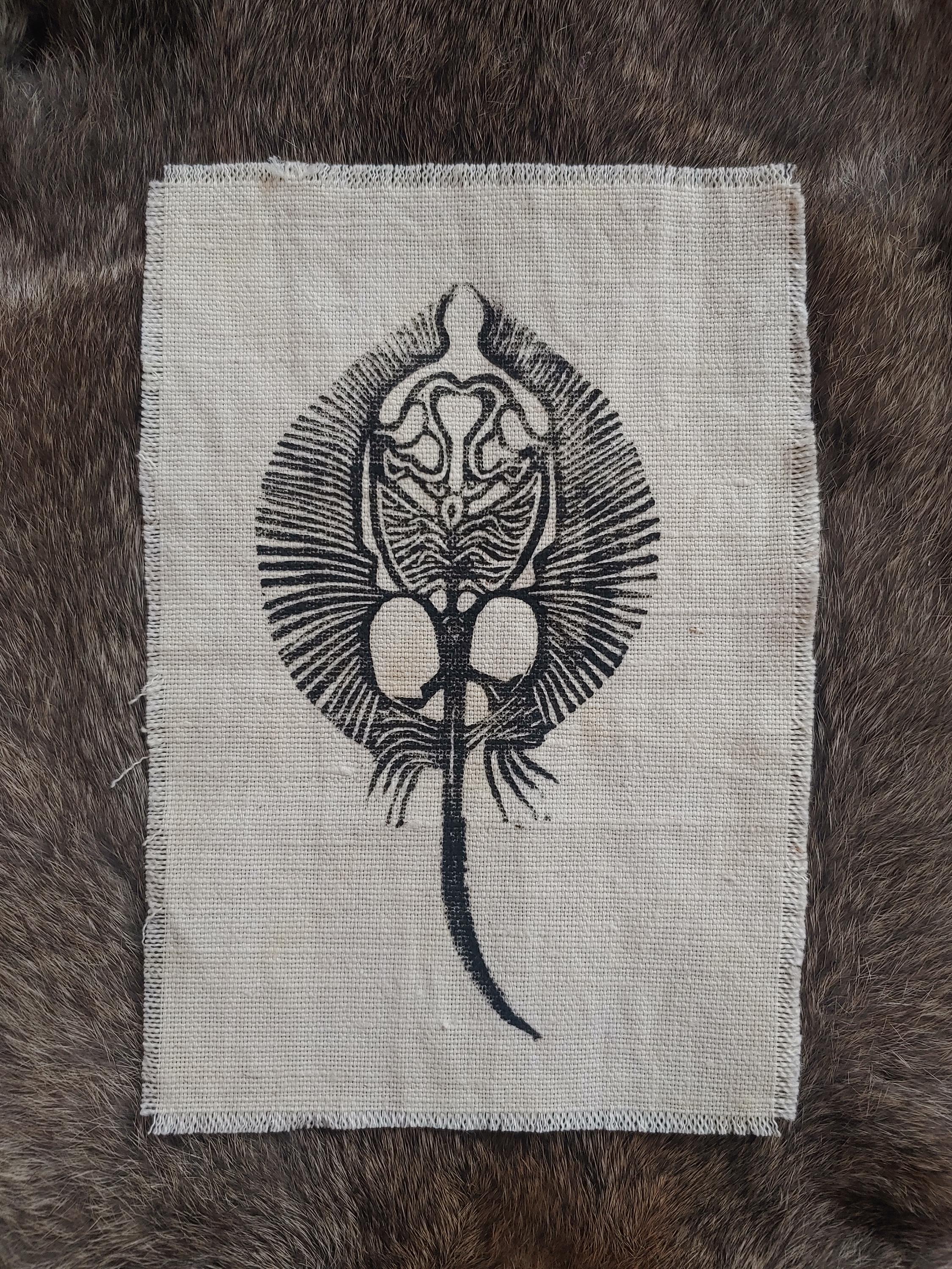 Stingray Skeleton Linocut Patch - Etsy
