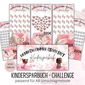 Savings Challenge Savings Book for Kids, Girls, Savings Challenge Set Envelopes Budget Planner Digital Download Envelope Method